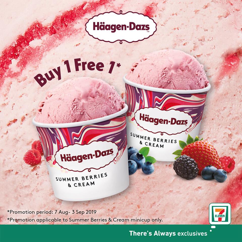 7-Eleven Singapore Häagen-Dazs Buy 1 FREE 1 Promotion 7 Aug - 3 Sep 2019 | Why Not Deals