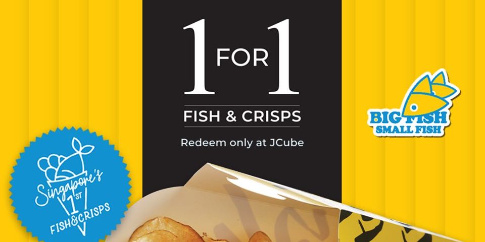 Big Fish Small Fish Singapore 1-for-1 Fish & Crisps Promotion ends 30 Sep 2019