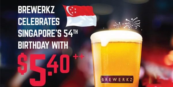 Brewerkz Singapore $5.40++ Pints National Day Promotion ends 31 Aug 2019