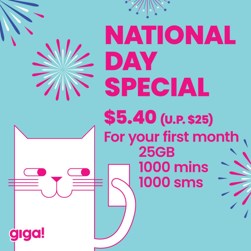 Giga Experience Singapore 1st Month for only $5.40 National Day Promotion 9-12 Aug 2019 | Why Not Deals