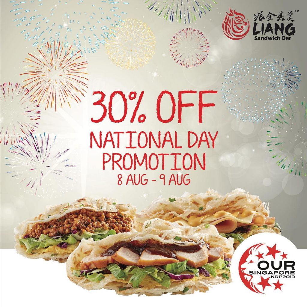 Liang Sandwich Bar Singapore National Day 30% Off Promotion 8-9 Aug 2019 | Why Not Deals