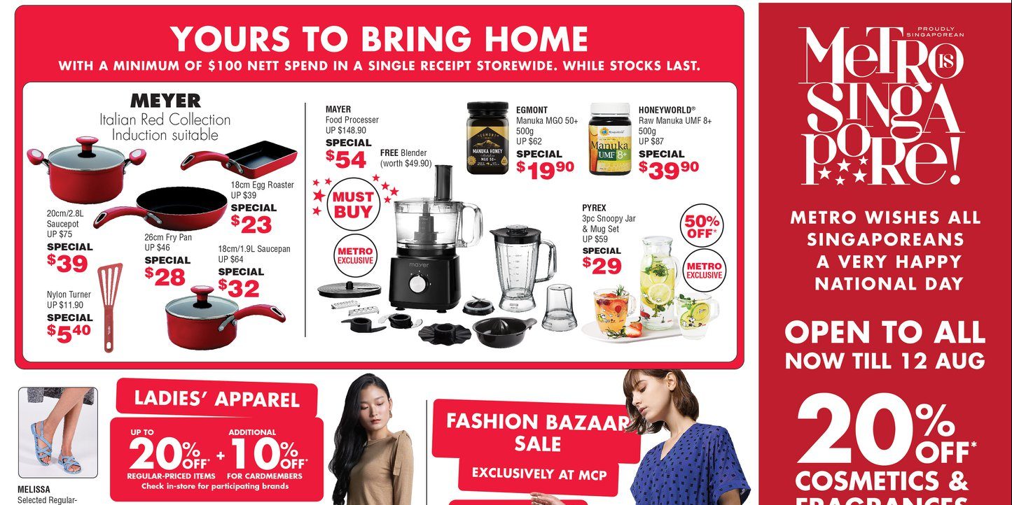 METRO Singapore National Day Up to 80% Off Promotion 8-12 Aug 2019