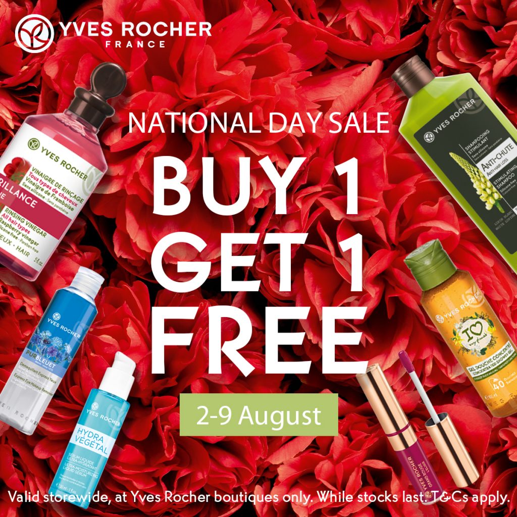 Yves Rocher Singapore Buy 1 Get 1 FREE Sale National Day Promotion 2-9 Aug 2019 | Why Not Deals 5