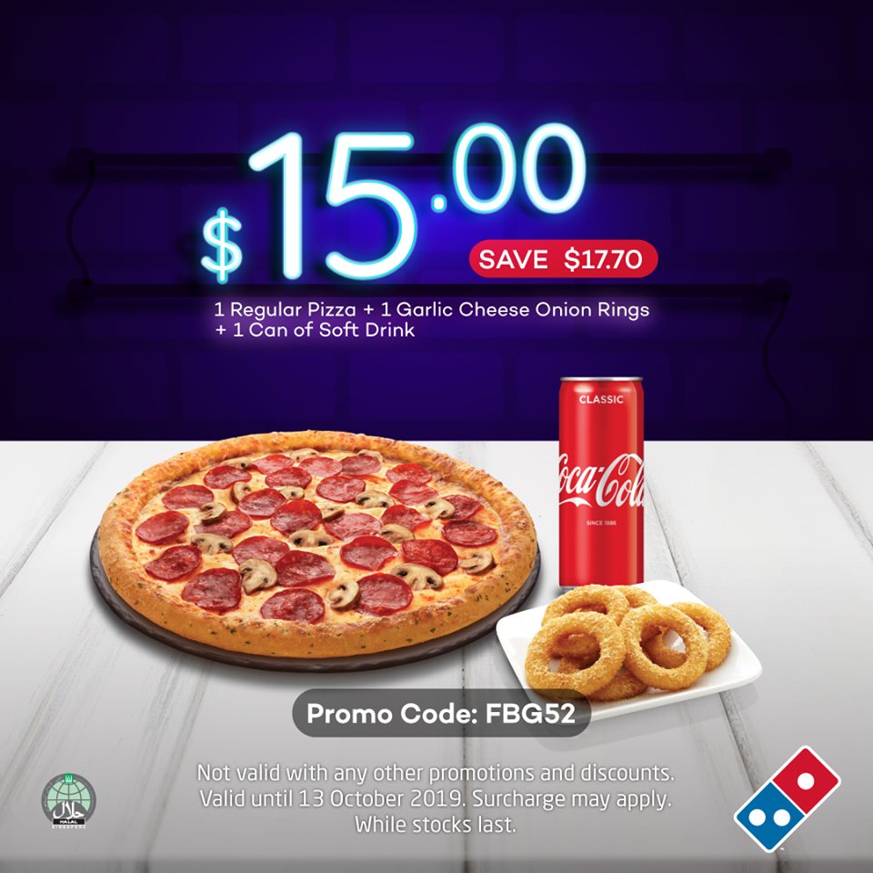Domino's Pizza Singapore Discount Promo Codes ends 13 Oct 2019 | Why Not Deals 2