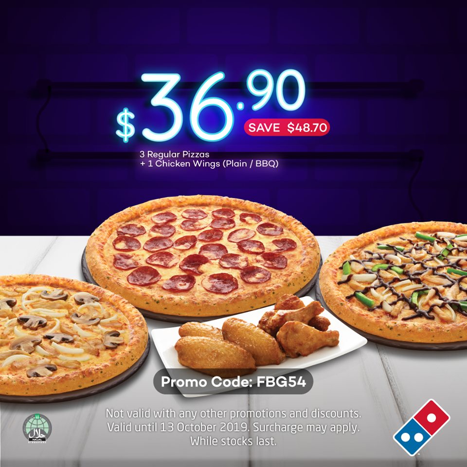 Domino's Pizza Singapore Discount Promo Codes ends 13 Oct 2019 | Why Not Deals 3