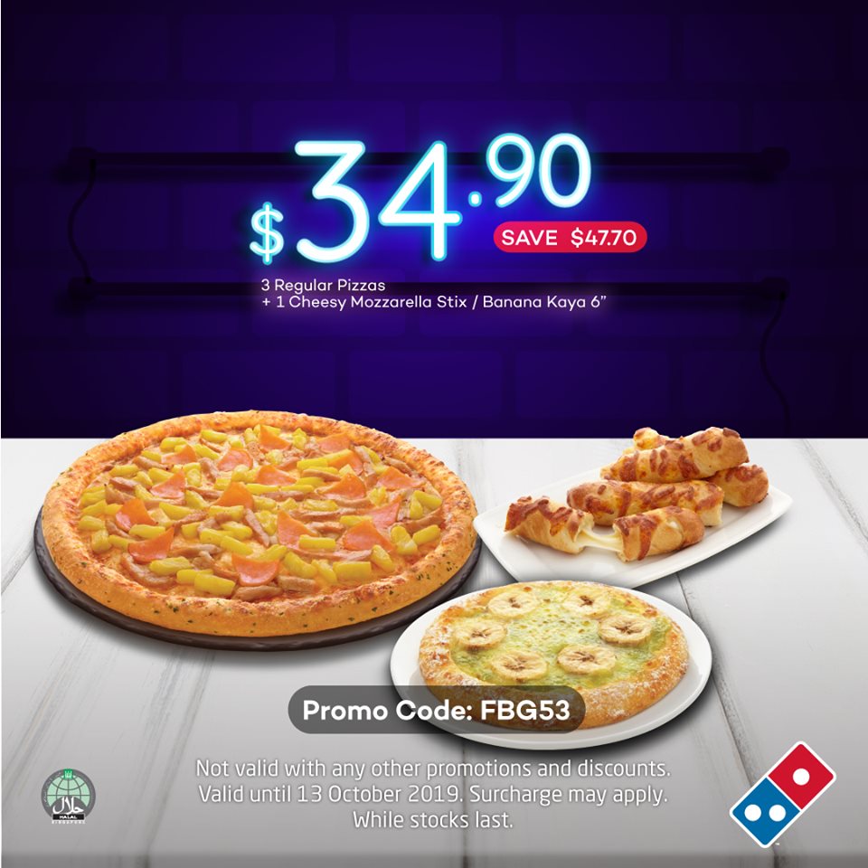 Domino's Pizza Singapore Discount Promo Codes ends 13 Oct 2019 | Why Not Deals 4