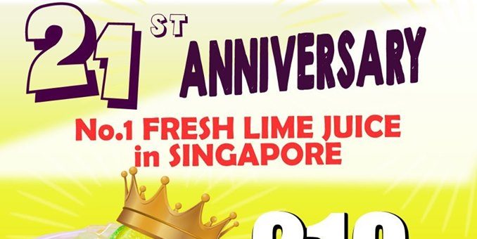 Each-a-Cup Singapore 21st Anniversary FREE Fresh Lime Juice Promotion 25 Sep 2019