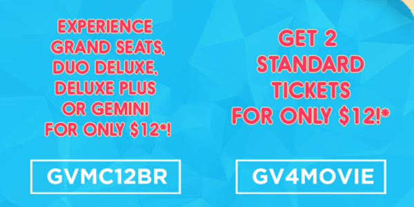 Golden Village Singapore Celebrates 12th Birthday with Savings on Premium Seats & Standard Tickets Promotion ends 30 Sep 2019