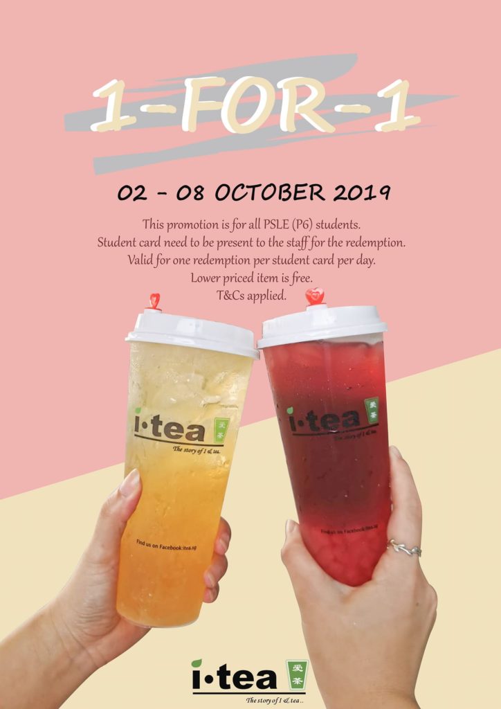 itea.sg Singapore Celebrates End of PSLE with 1-For-1 Promotion 2-8 Oct 2019 | Why Not Deals