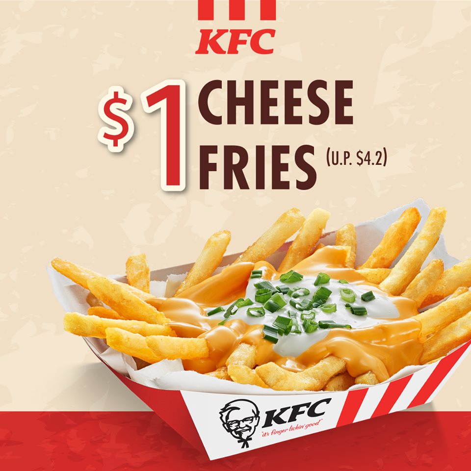 KFC Singapore $1 Cheese Fries when you pay with EZ-Link Promotion ends 30 Sep 2019 | Why Not Deals