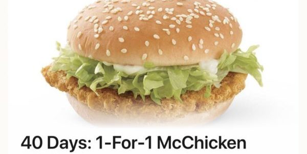 McDonald’s Singapore 40 Days: 1-For-1 McChicken Promotion 27-29 Sep 2019