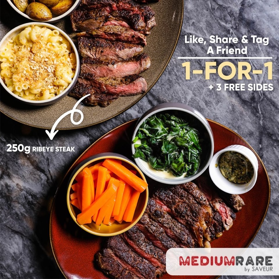 MediumRare Singapore 1-for-1 Ribeye Steak Promotion ends 30 Sep 2019 | Why Not Deals
