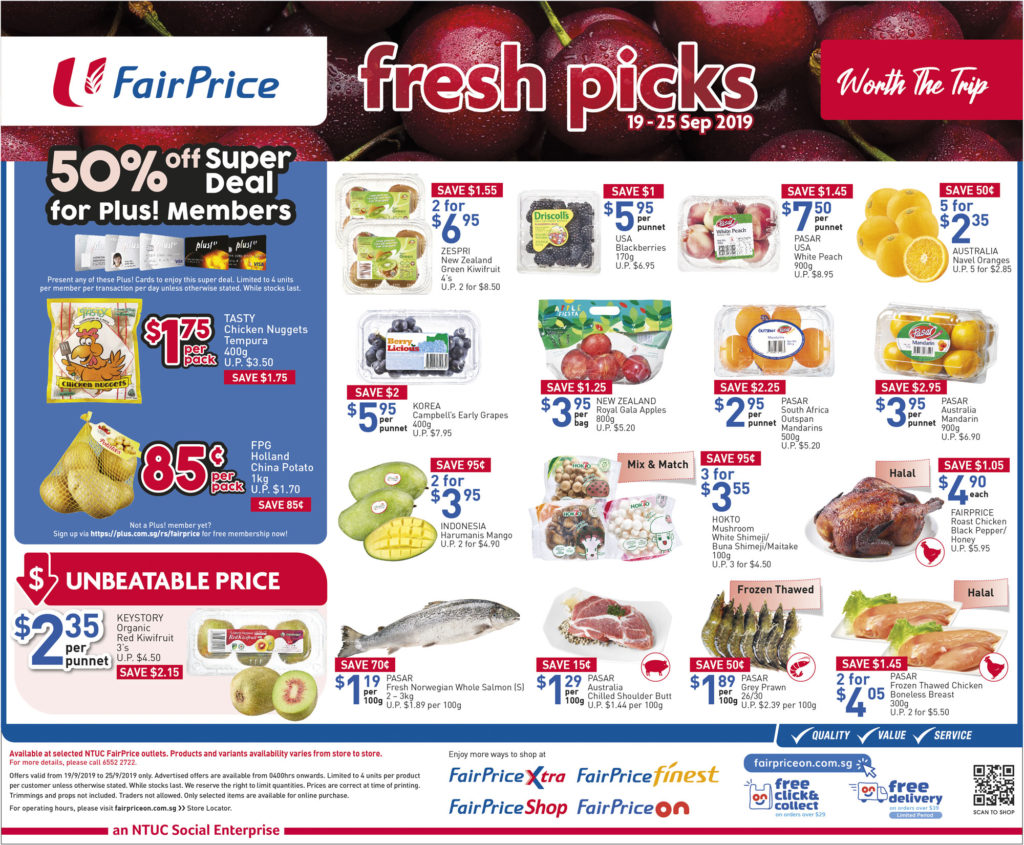 NTUC FairPrice Singapore Your Weekly Saver Promotion 19-25 Sep 2019 | Why Not Deals