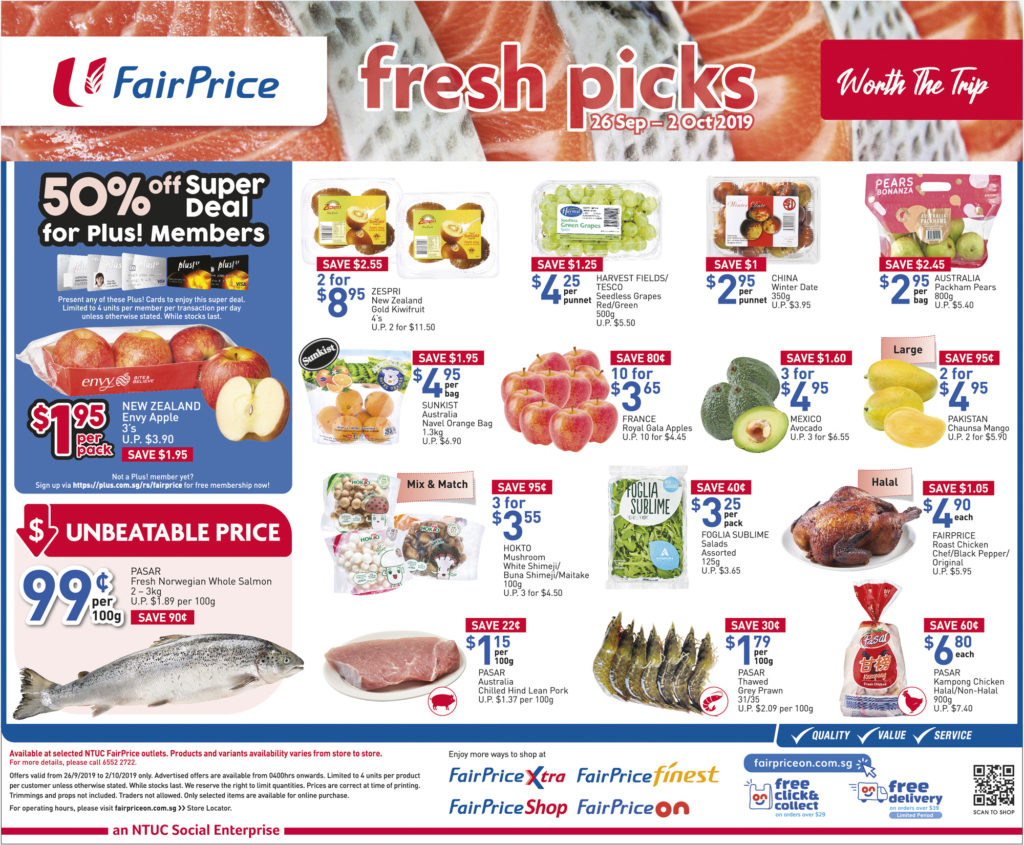 NTUC FairPrice Singapore Your Weekly Saver Promotion 26 Sep - 2 Oct 2019 | Why Not Deals