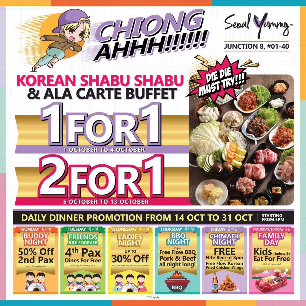Seoul Yummy Singapore Korean Shabu Shabu 1-for-1 & 2-for-1 Promotions 1-13 Oct 2019 | Why Not Deals