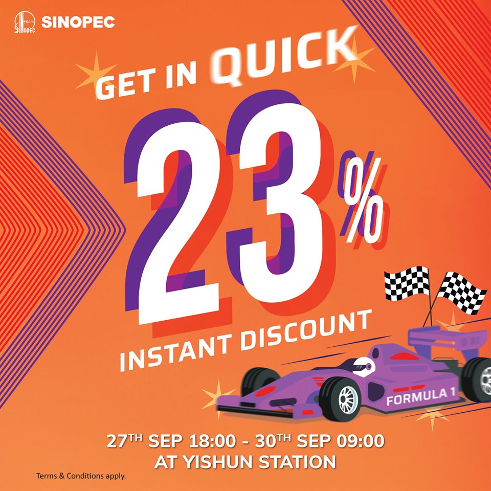 Sinopec Singapore Fuel Up at Yishun Service Station & Enjoy 23% Off Promotion 27-30 Sep 2019 | Why Not Deals