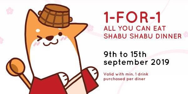 SUKI-YA Singapore 1-for-1 All You Can Eat Shabu Shabu Dinner Promotion 9-15 Sep 2019