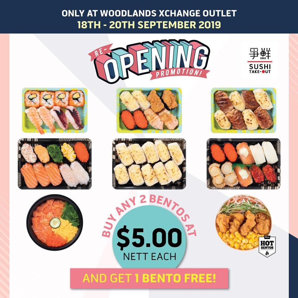 Sushi Express Singapore Purchase Any 2 Bentos & Get 3rd One FREE Promotion 18-20 Sep 2019 | Why Not Deals