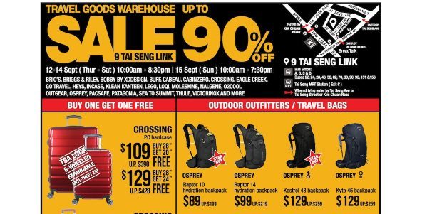 The Planet Traveller Singapore Warehouse Sales Up to 90% Off Promotion 12-15 Sep 2019