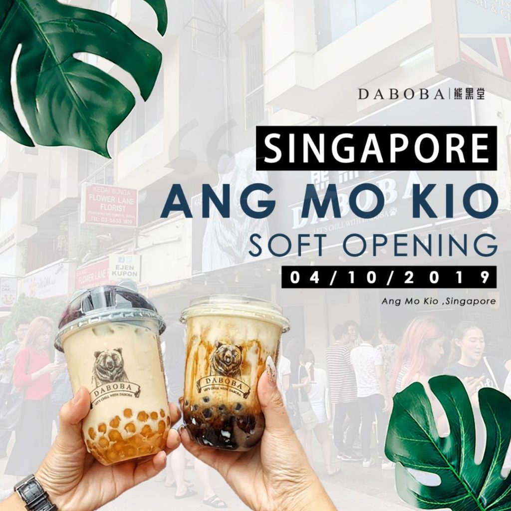 Daboba Singapore Ang Mo Kio Outlet Buy 1 & Get 2nd 50% Off Opening Promotion 4-5 Oct 2019 | Why Not Deals