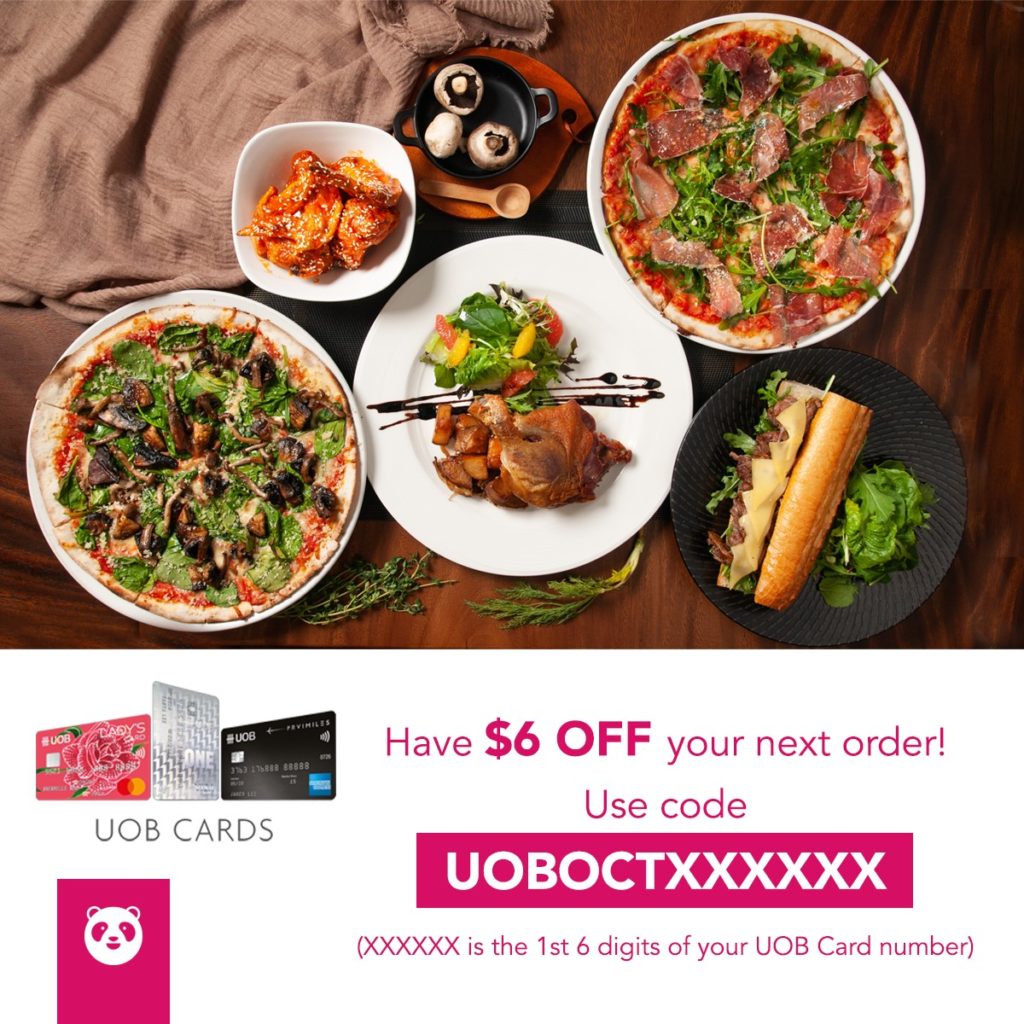 foodpanda Singapore $6 OFF for UOB Cardmembers with Promo Code ends 31 Dec 2019 | Why Not Deals