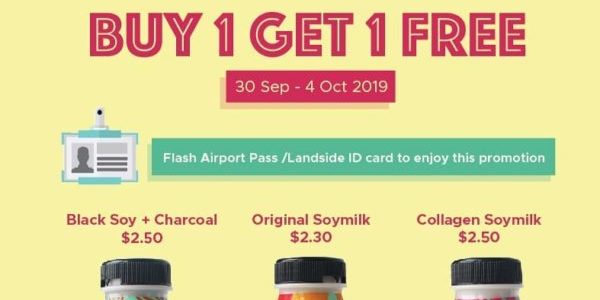 Jollibean Singapore Changi Airport Staff Perks 1-for-1 Soymilk Promotion 30 Sep – 4 Oct 2019