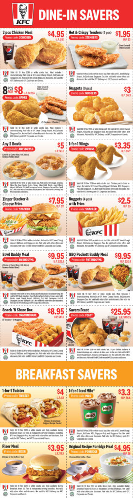 KFC Singapore Coupons are back! Enjoy Up to 55% Off Promotion ends 19 Nov 2019 | Why Not Deals