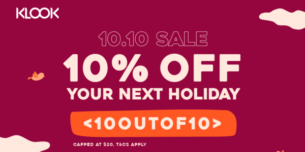 Klook Singapore 10.10 Sale 10% Off Purchases Promotion only on 10 Oct 2019