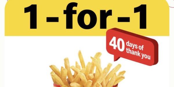 McDonald’s Singapore 40 Days 1-For-1 Fries (L) Promotion 3-5 Oct 2019
