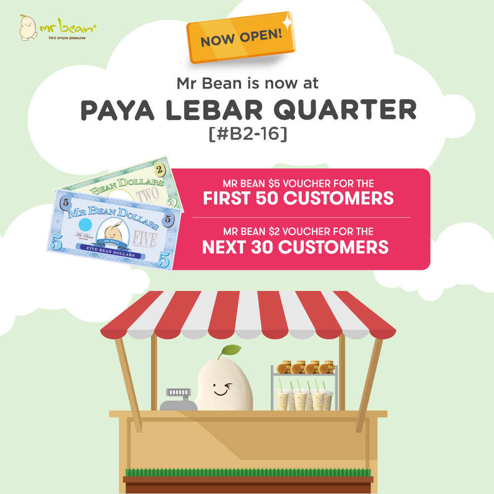 Mr Bean Singapore NEW Paya Lebar Quarter Outlet Opening Giveway on 23 Oct 2019 | Why Not Deals