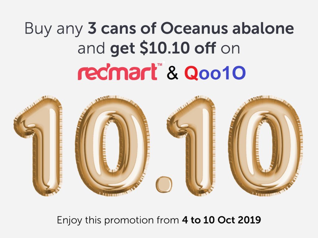 Oceanus Singapore Buy any 3 cans of Abalone & Get $10.10 Off 10.10 Promotion 4-10 Oct 2019 | Why Not Deals