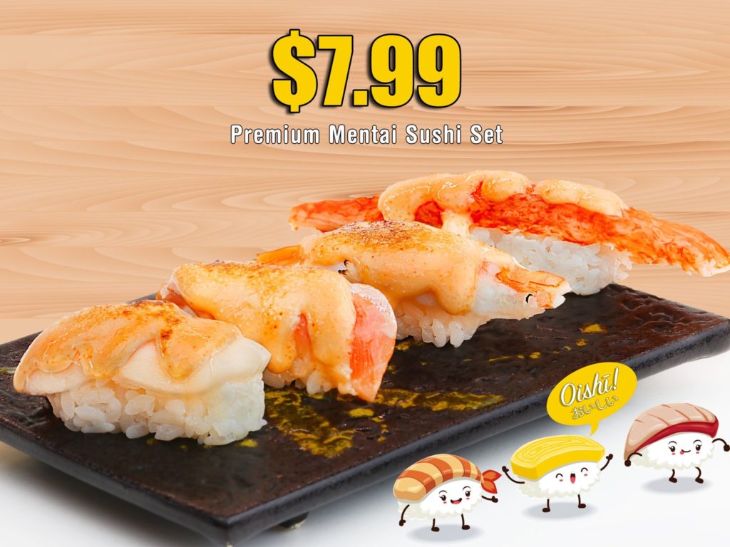 One Sushi Singapore October Specials Premium Mental Sushi Set for $7.99 Promotion ends 31 Oct 2019 | Why Not Deals