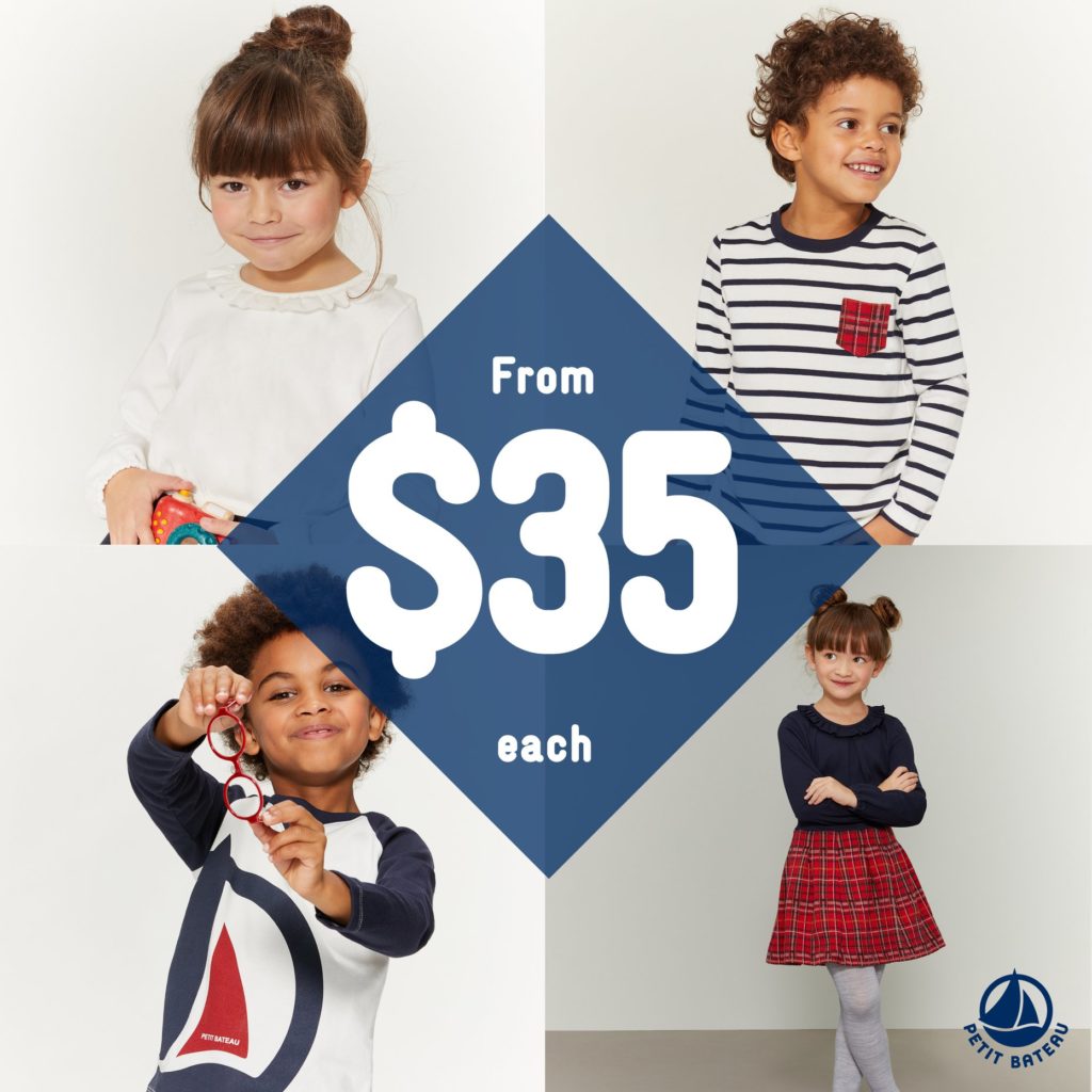 Petit Bateau Singapore Clothes for Kids & Babies from $35 Onwards Promotion 23-28 Oct 2019 | Why Not Deals