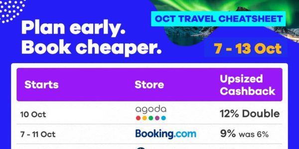 Shopback Singapore October Travel Cheatsheet with All Rounded Travel Deals 7-13 Oct 2019