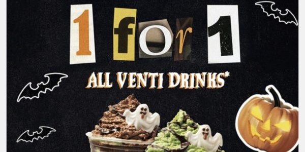 Starbucks Singapore 1-for-1 Treat On All Venti Drinks Promotion 21-24 Oct 2019