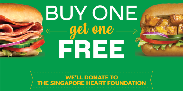 Subway Singapore World Sandwich Day Buy One Get One FREE Promotion only on 31 Oct 2019