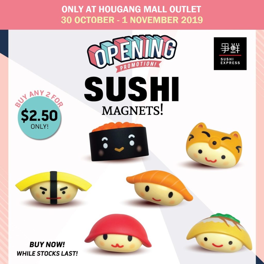 Sushi Express Singapore Hougang Mall Outlet Grand Opening Promotion 30 Oct - 1 Nov 2019 | Why Not Deals 2