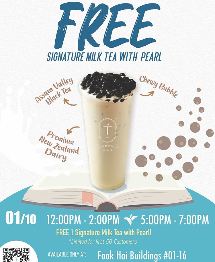 Teabrary Singapore 2nd Outlet Opening at Fook Hai Buildings FREE Milk Tea Promotion 1 Oct 2019 | Why Not Deals
