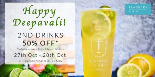 Teabrary Singapore Celebrates Deepavali with 50% Off 2nd Drink Promotion 27-28 Oct 2019