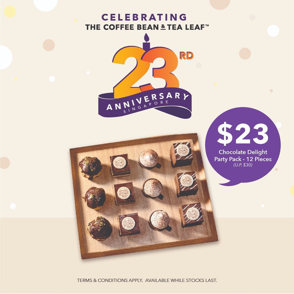 The Coffee Bean & Tea Leaf Singapore 23rd Anniversary Promotions 23 Oct - 3 Nov 2019 | Why Not Deals 1