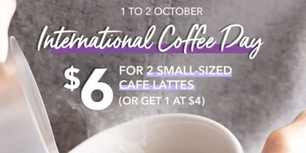 The Coffee Bean & Tea Leaf Singapore International Coffee Day 2 Small Lattes at $6 Promotion 1-2 Oct 2019