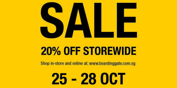 The Planet Traveller and Boarding Gate Singapore 20% Off Storewide Sale from 25-28 Oct 2019