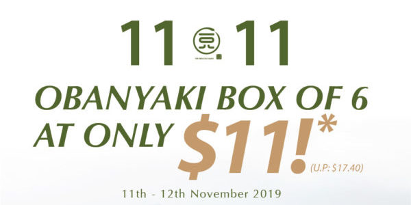 108 Matcha Saro Singapore Get a Box of 6 Obanyaki for only $11 Singles’ Day Promotion 11-12 Nov 2019