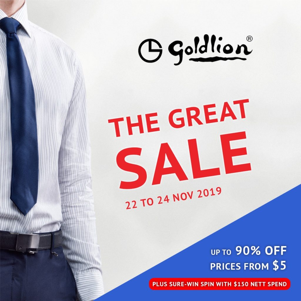 GOLDLION Singapore The Great GOLDLION Sale Up to 90% Off Promotion 22-24 Nov 2019 | Why Not Deals