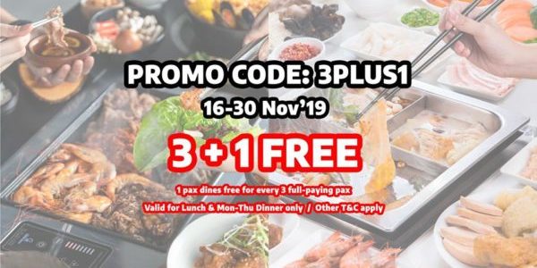 GoroGoro Steamboat & Korean Buffet Singapore 3+1 FREE Promotion 16-30 Nov 2019