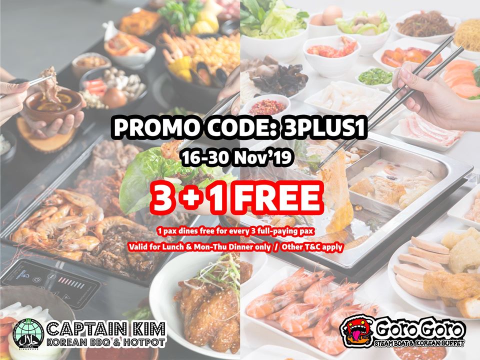 GoroGoro Steamboat & Korean Buffet Singapore 3+1 FREE Promotion 16-30 Nov 2019 | Why Not Deals