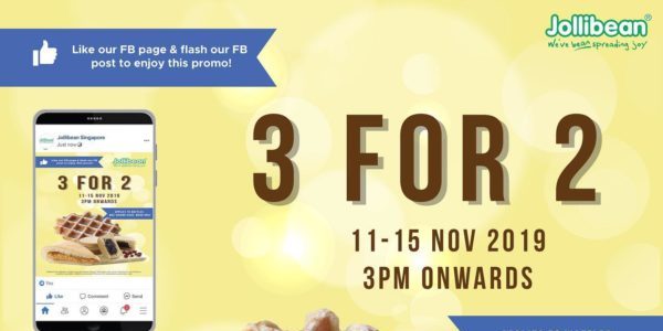 Jollibean Singapore Buy 3 For The Price Of 2 November Monthly Promotion 11-15 Nov 2019