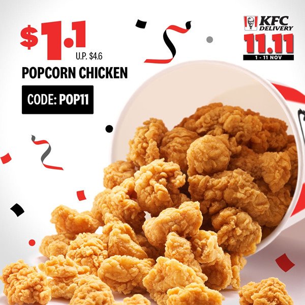 KFC Singapore 11.11 Delivery Exclusive Deals Up to 97% Off Promotion ends 11 Nov 2019 | Why Not Deals 2