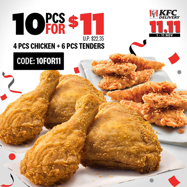 KFC Singapore 11.11 Delivery Exclusive Deals Up to 97% Off Promotion ends 11 Nov 2019 | Why Not Deals 3