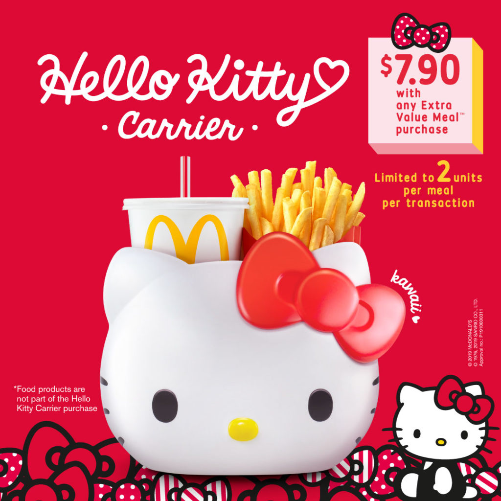 McDonald's Singapore New Hello Kitty Carrier for $7.90 with Any Extra Value Meal Purchase While Stocks Last | Why Not Deals